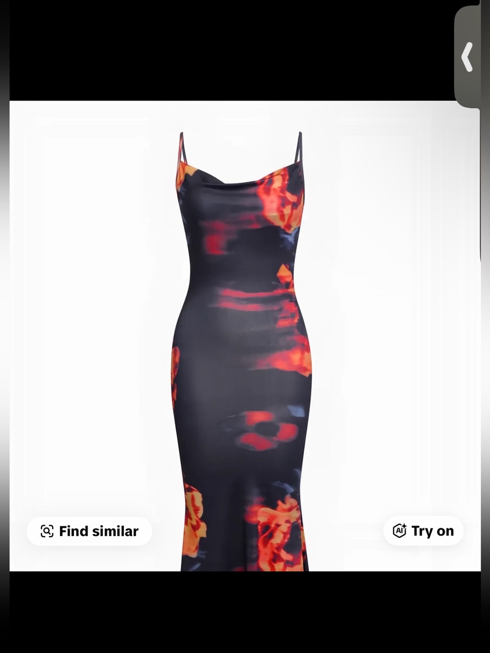 Floral Illusion Slip Maxi Dress in Black and Red